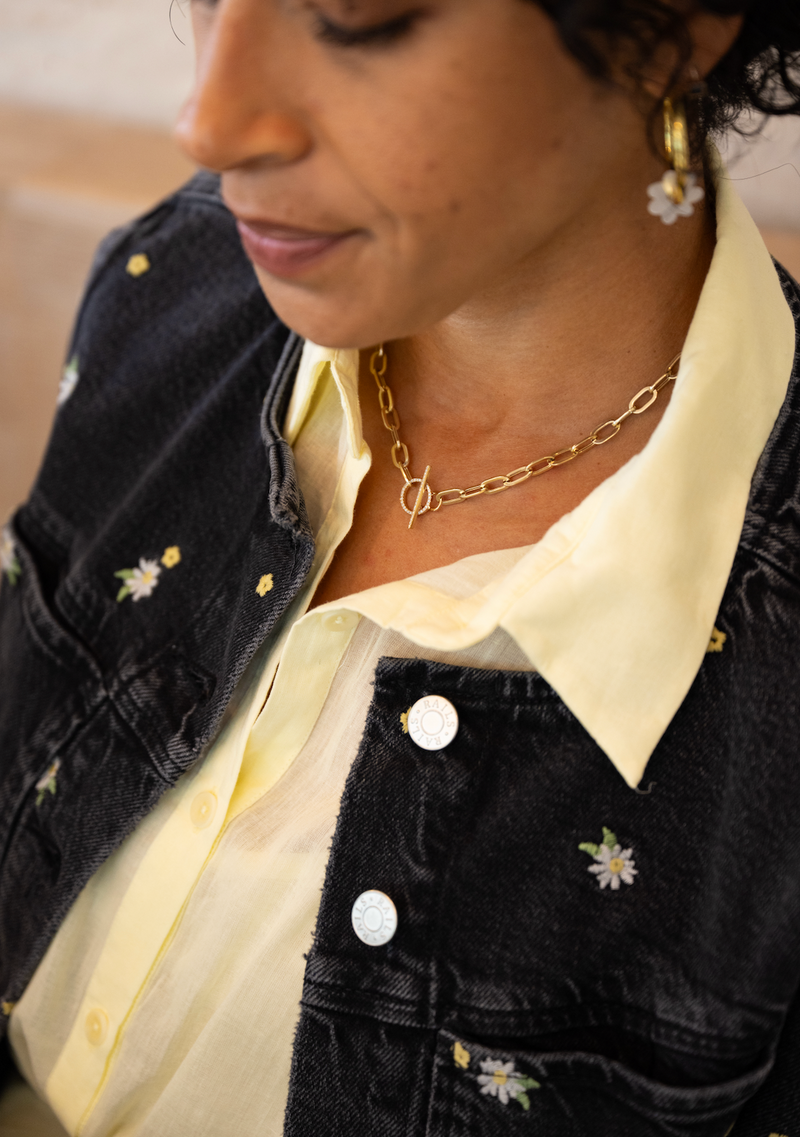 EF Collection Jumbo Diamond Toggle Necklace