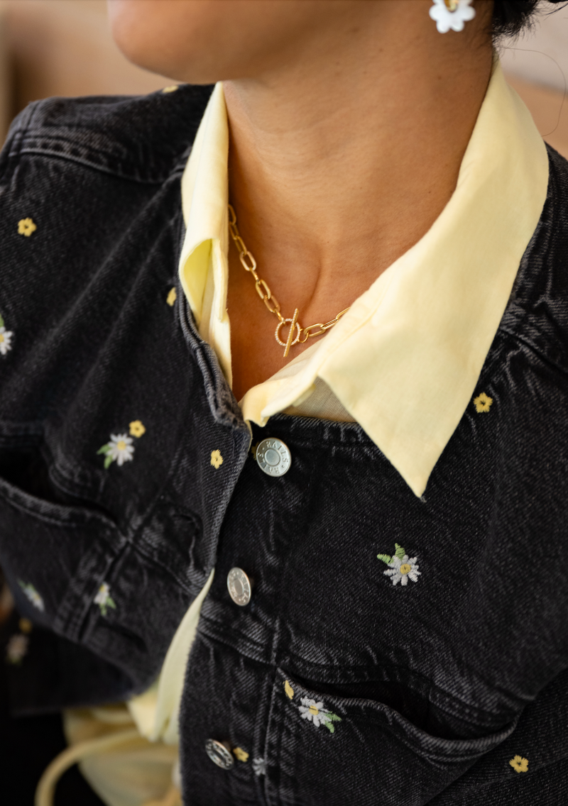 EF Collection Jumbo Diamond Toggle Necklace