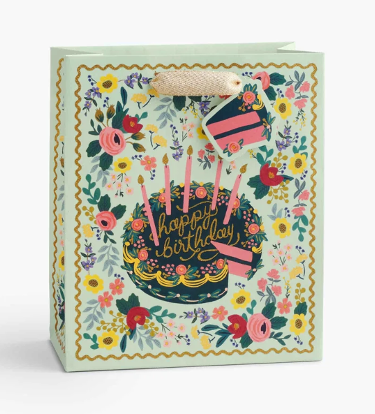 Rifle Paper Co. Floral Cake Medium Gift Bag