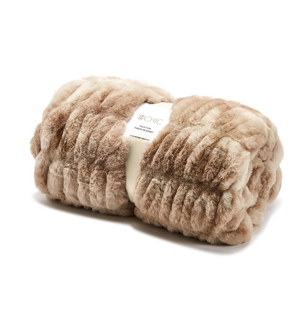Two's Company Inc MARBLED FAUX FUR THROW