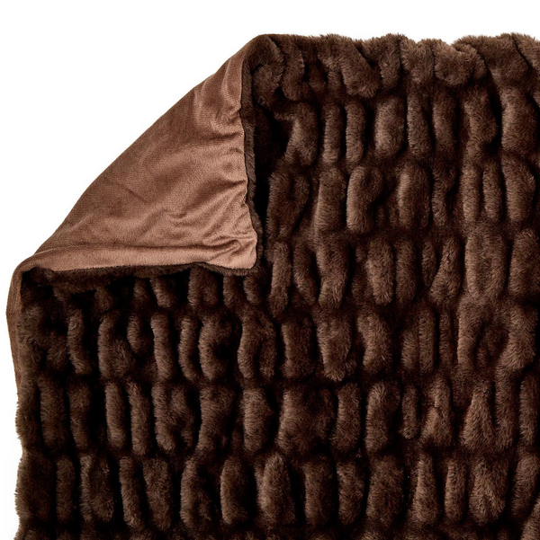 Two's Company Inc BROWN FAUX FUR THROW