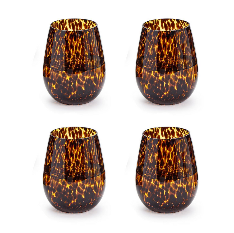 Two's Company Inc Tortoise Stemless Wine Glass