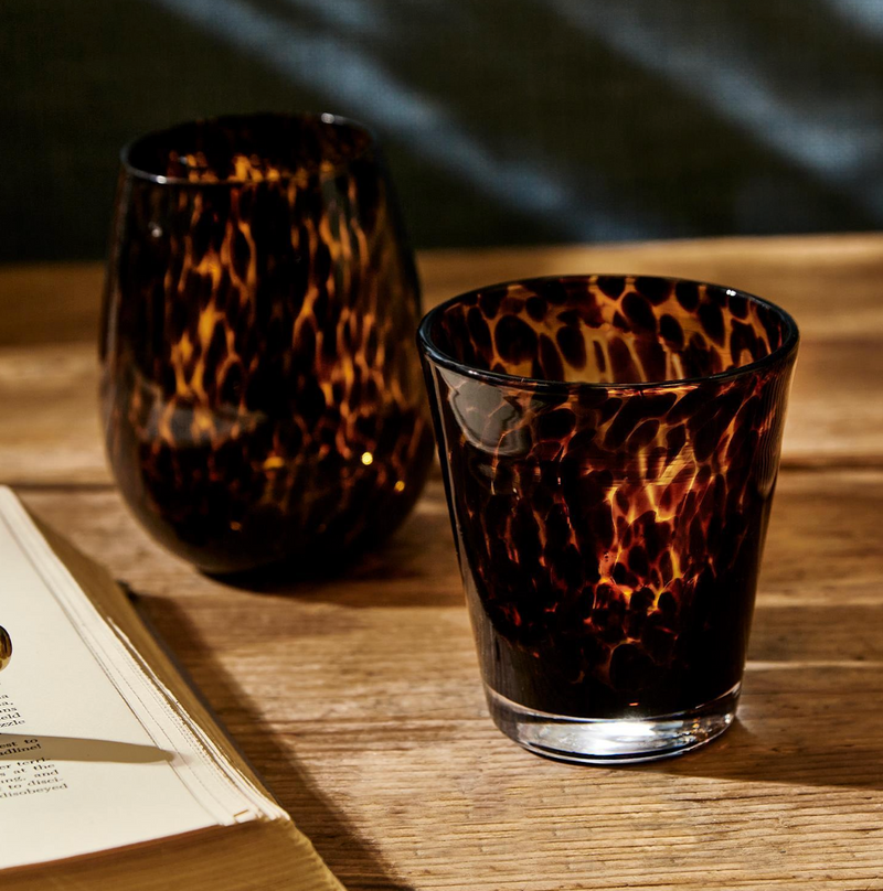 Two's Company Inc Tortoise Stemless Wine Glass