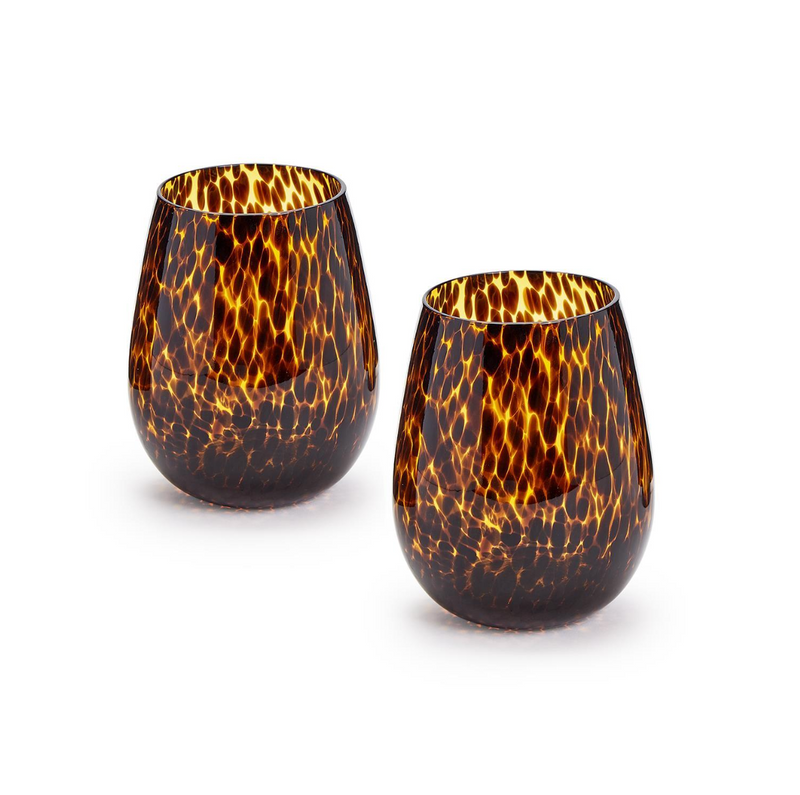 Two's Company Inc Tortoise Stemless Wine Glass