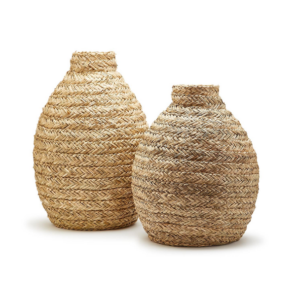 Two's Company Inc Basket Weave Bottle Shape Vase