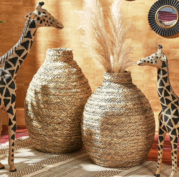 Two's Company Inc Basket Weave Bottle Shape Vase