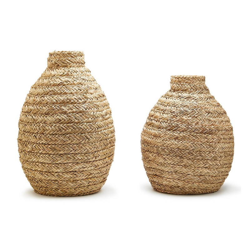 Two's Company Inc Basket Weave Bottle Shape Vase
