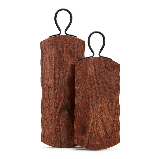 Two's Company Inc Serving Boards w/Hammered Iron Handle