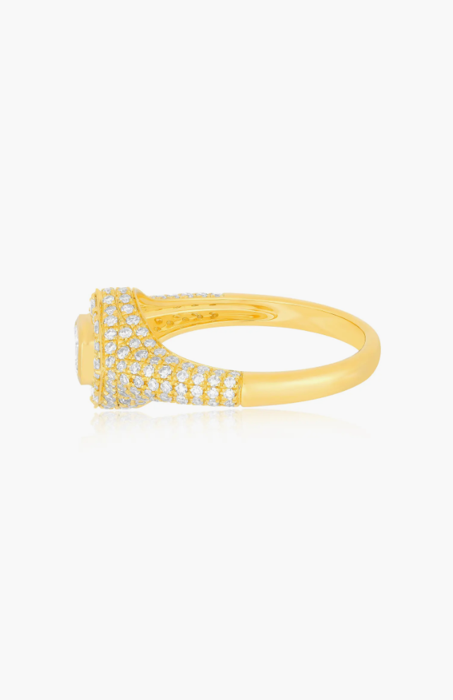 EF Collection Emerald Cut Diamond Daphne Signet Ring