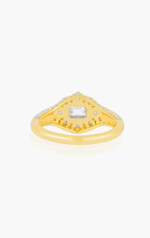 EF Collection Emerald Cut Diamond Daphne Signet Ring