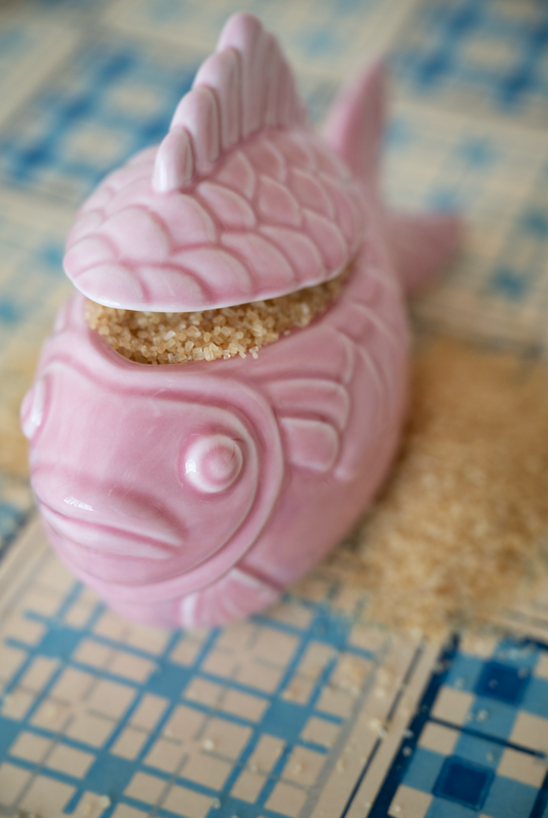 Hazel Mazel Stoneware Fish Shaped Jar, Pink