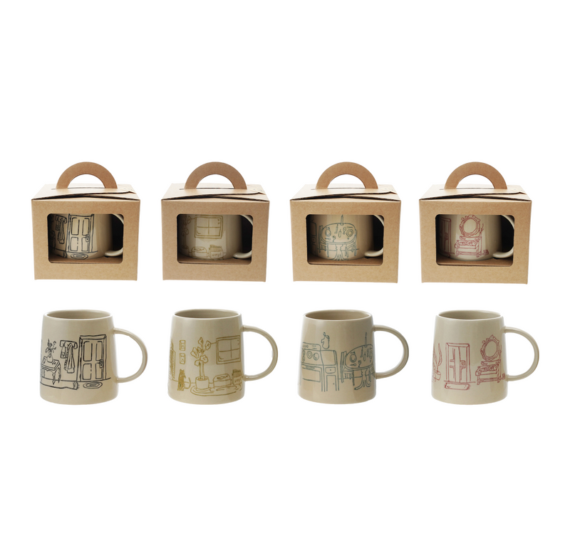 Hazel Mazel Hand Stamped Mug w Home Scene
