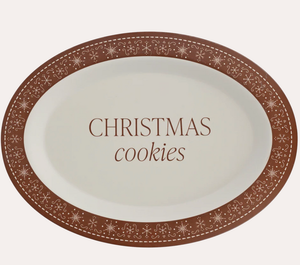 Sweet Water Decor Gingerbread Oval Christmas Cookie Tray