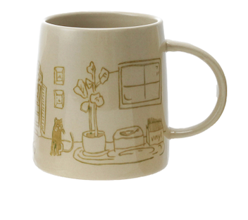 Hazel Mazel Hand Stamped Mug w Home Scene