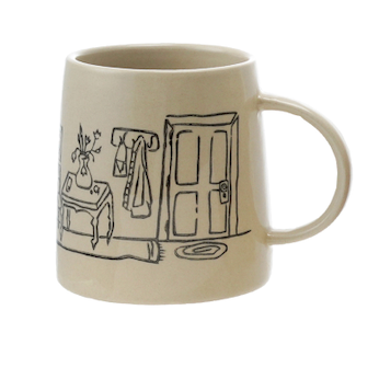 Hazel Mazel Hand Stamped Mug w Home Scene