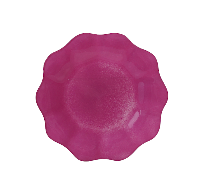 Hazel Mazel 8" Rd Glass Scalloped Plates