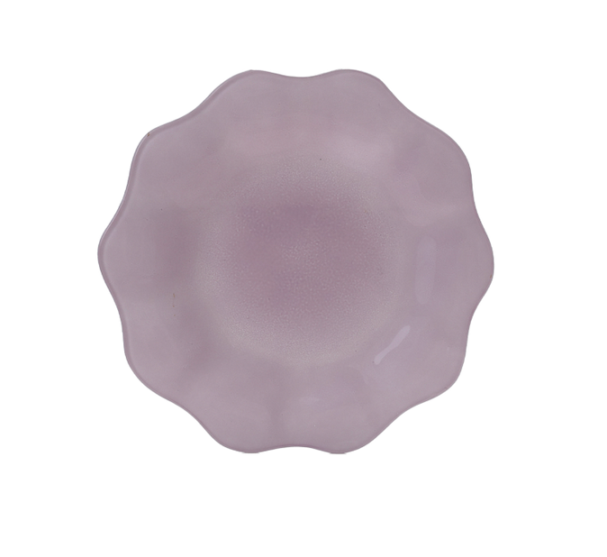 Hazel Mazel 8" Rd Glass Scalloped Plates