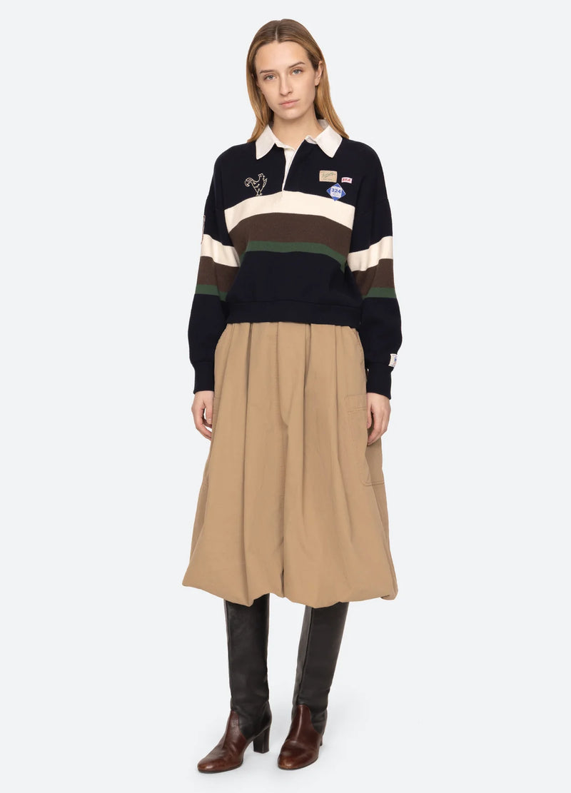 Sea NY Arther Varsity Knit Rugby Shirt Multi