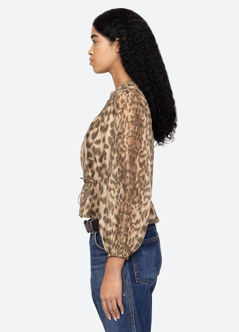 Sea NY Claude Print L/Slv Top Cream