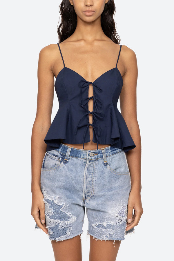 Sea NY Emmet Poplin Tank Top Navy