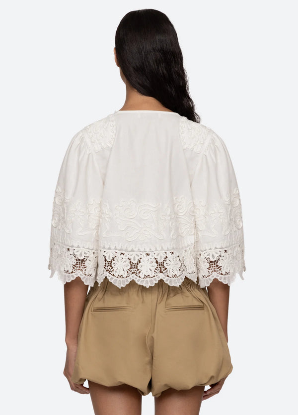 Sea NY Iyla Soutache S/Slv Top White