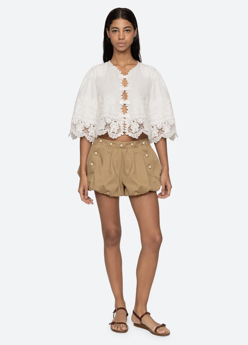 Sea NY Iyla Soutache S/Slv Top White