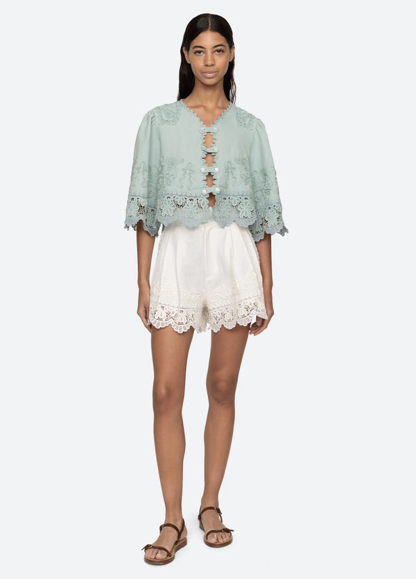 Sea NY Iyla Soutache Shorts White