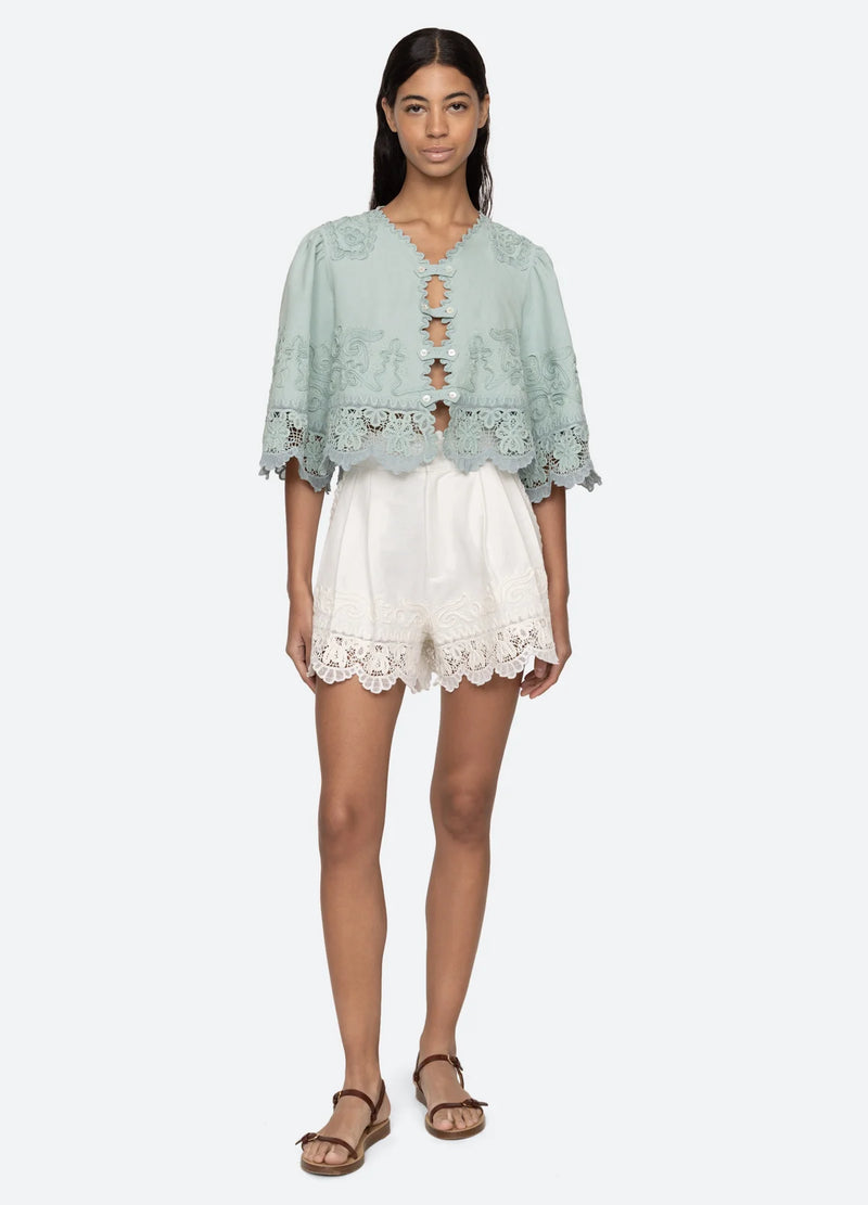 Sea NY Iyla Soutache Shorts White
