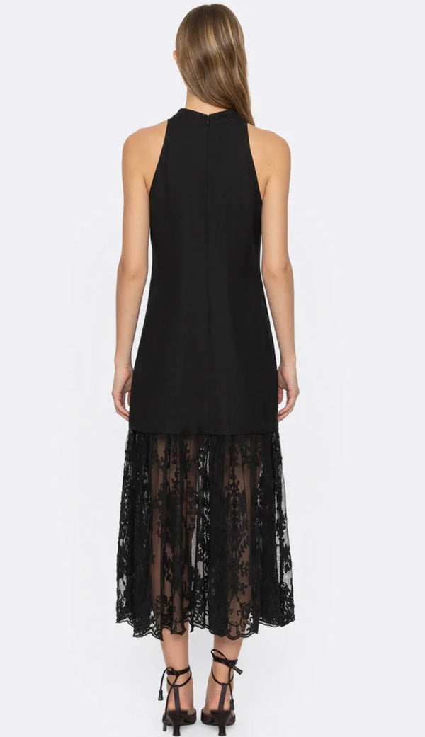 Sea NY Marja Embroidery Mesh Combo Tank Dress Black