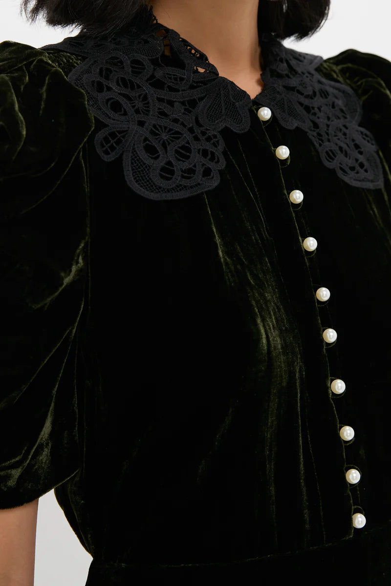 Sea NY Norabelle S/Slv Minidress Olive