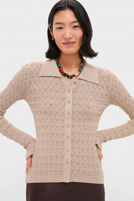 Sea NY Ruby Knit L/Slv Polo Champagne