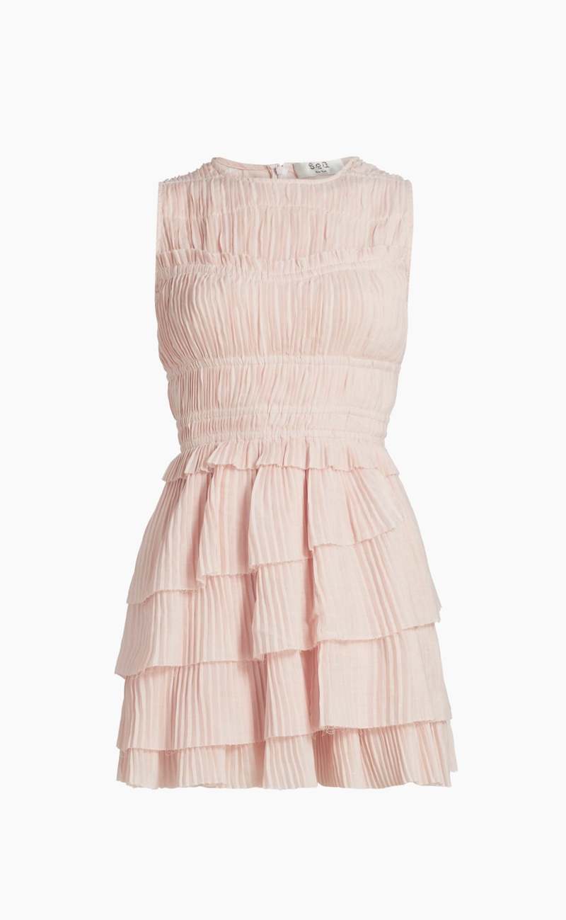 Sea NY Thalia Ramie Tank Minidress Blush