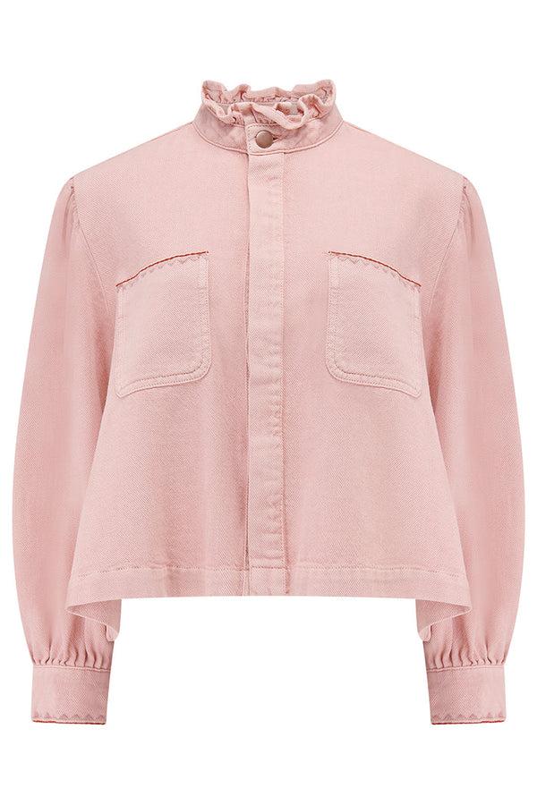 Seventy + Mochi Ziggy Cropped Jacket In Peony Pink