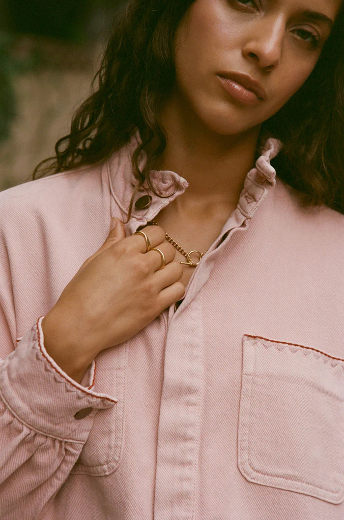 Seventy + Mochi Ziggy Cropped Jacket In Peony Pink