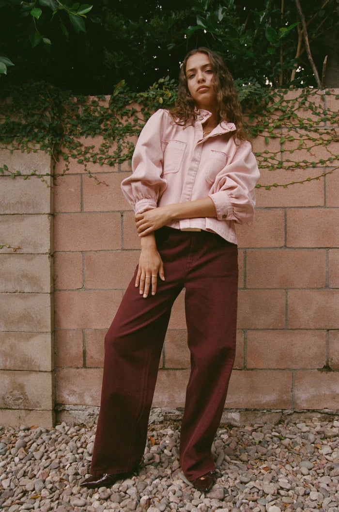 Seventy + Mochi Ziggy Cropped Jacket In Peony Pink