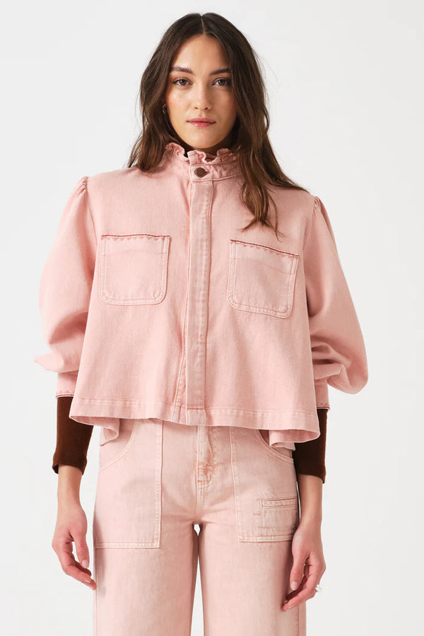 Seventy + Mochi Ziggy Cropped Jacket In Peony Pink
