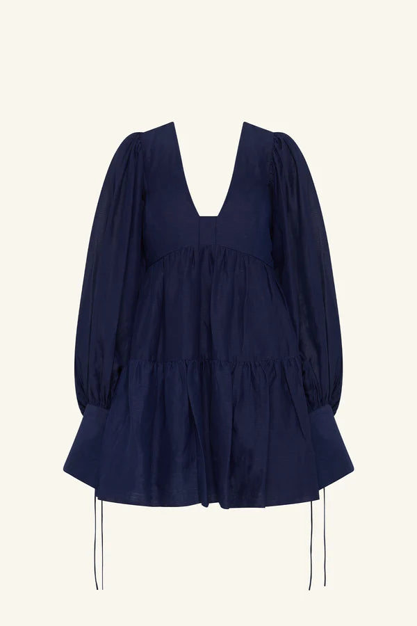 Shona Joy Celeste Long Sleeve Mini Dress Midnight