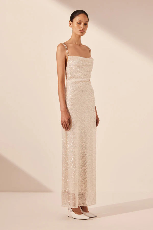 Shona Joy Cowl Maxi Dress Ivory