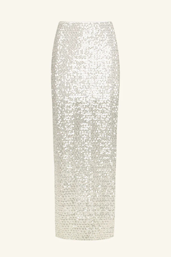 Shona Joy Maxi Skirt Silver