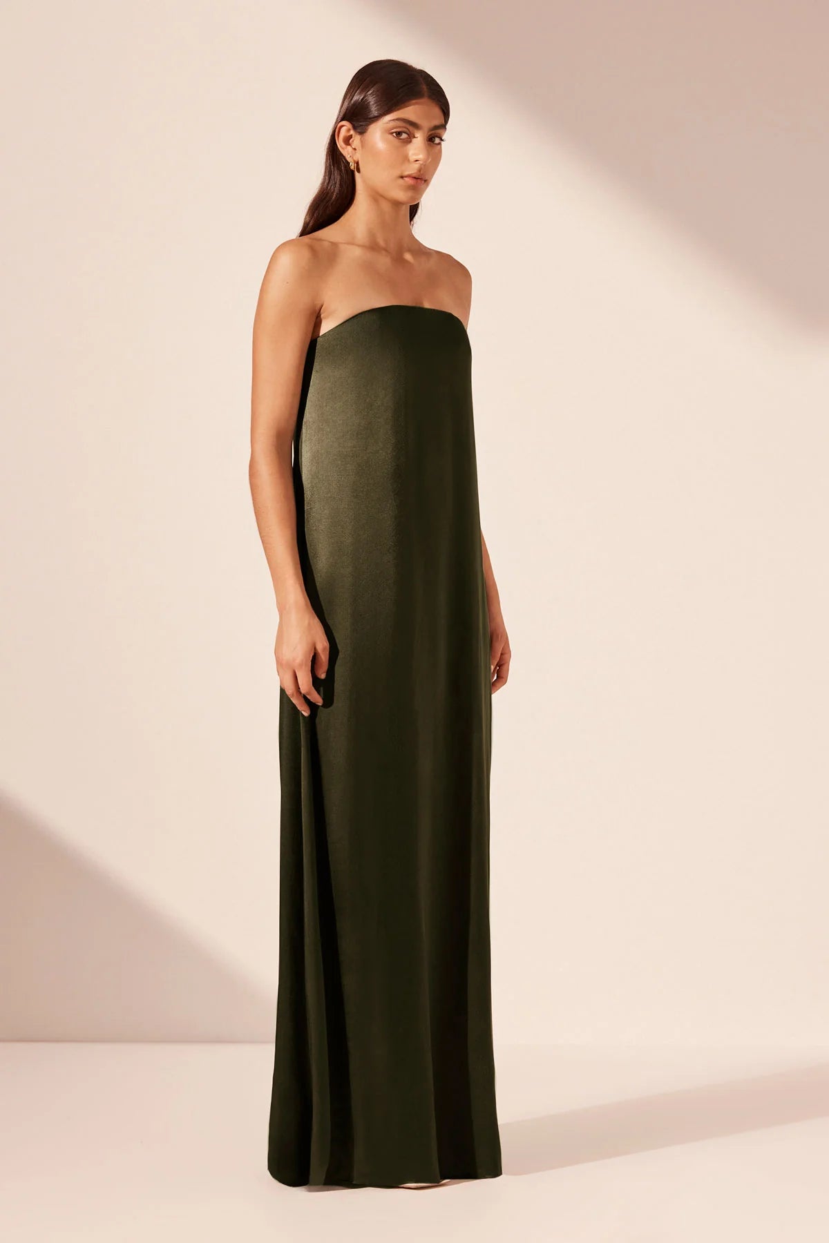 Shona Joy La Lune Strapless Column Maxi Dress