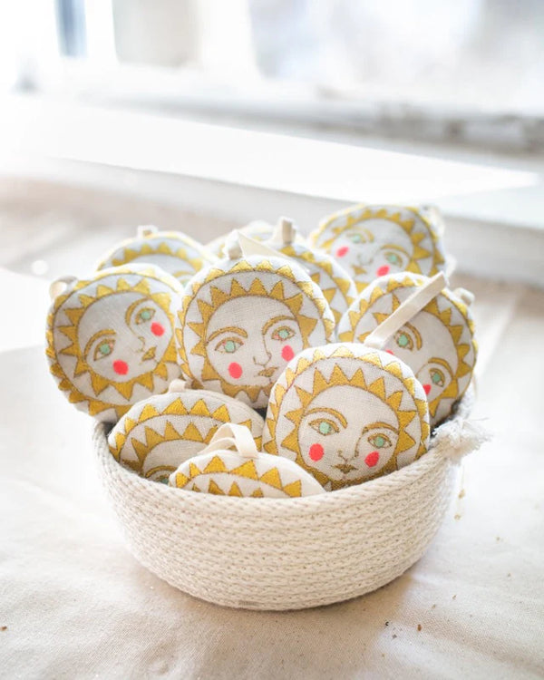 Skippy Cotton Bright Neon Suns, Lavender Ornament