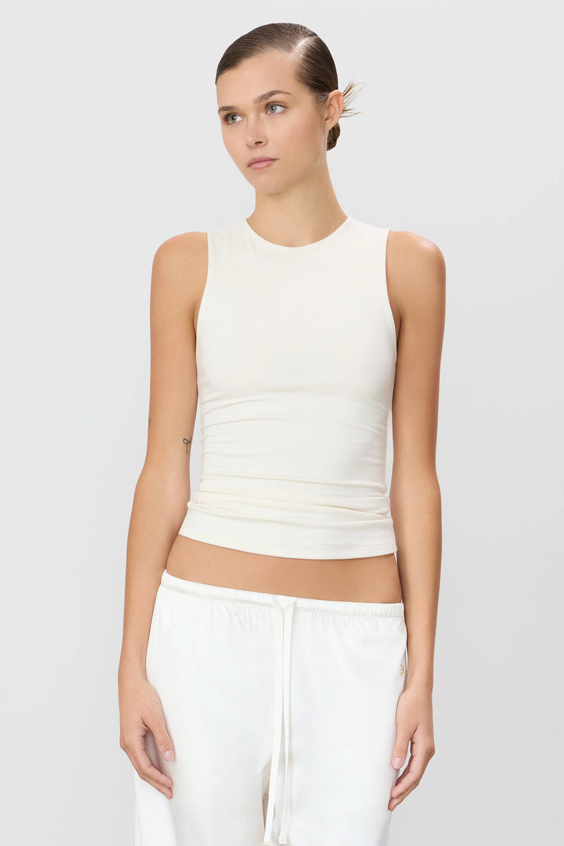 Eterne Sleeveless Crewneck Top Ivory