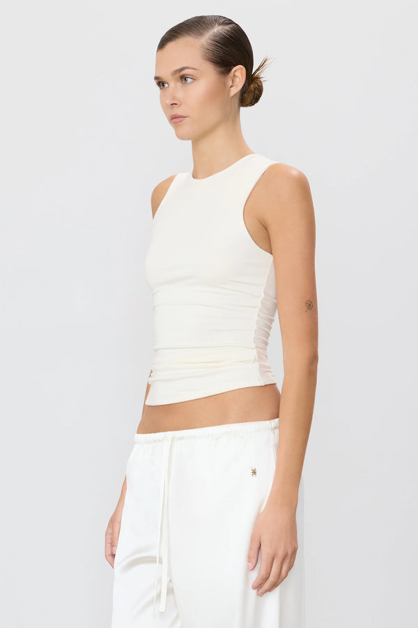 Eterne Sleeveless Crewneck Top Ivory