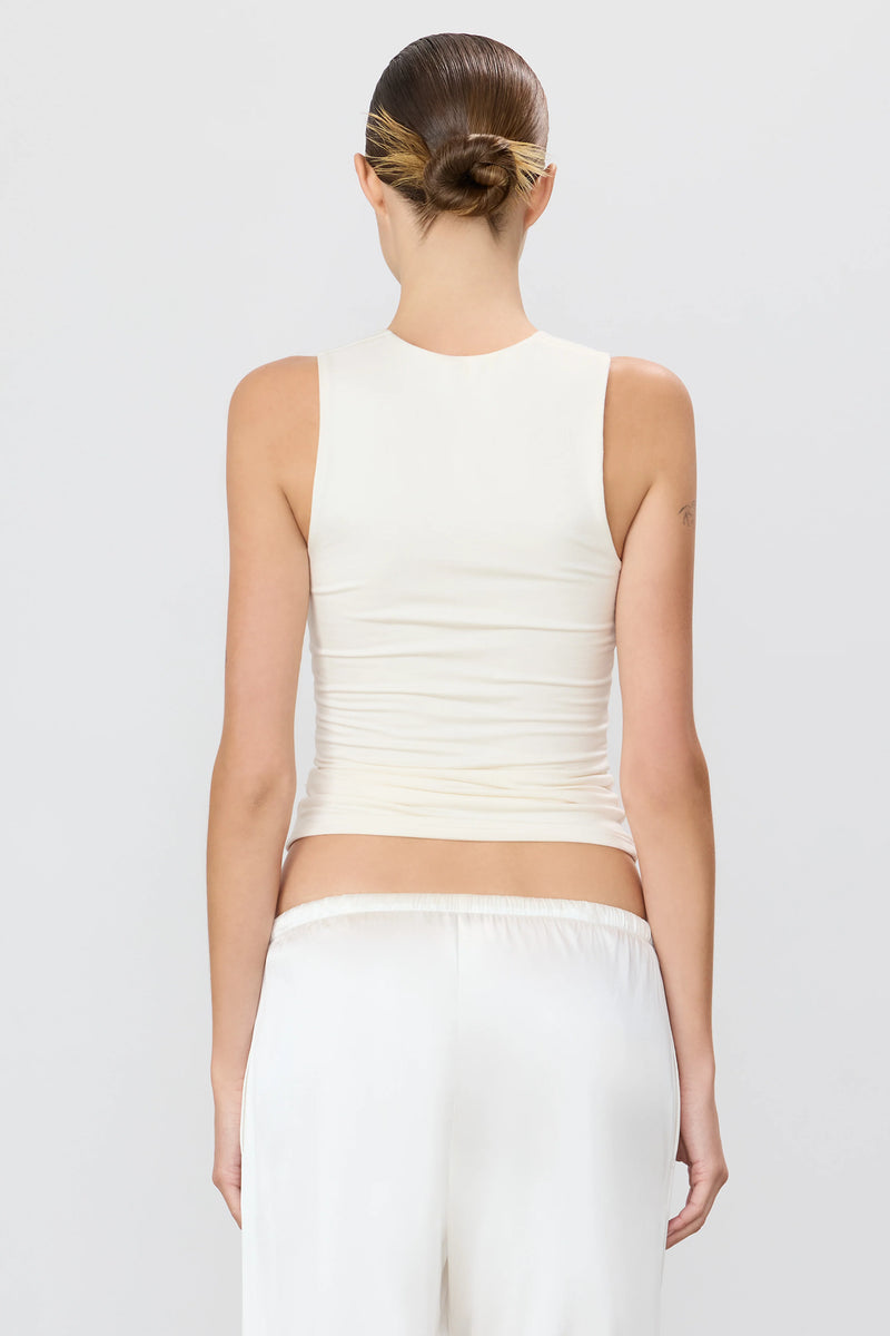 Eterne Sleeveless Crewneck Top Ivory