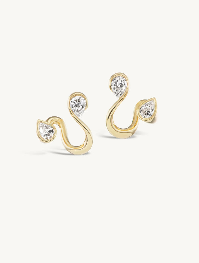 Sophie Ratner Double Pear Diamond Earrings