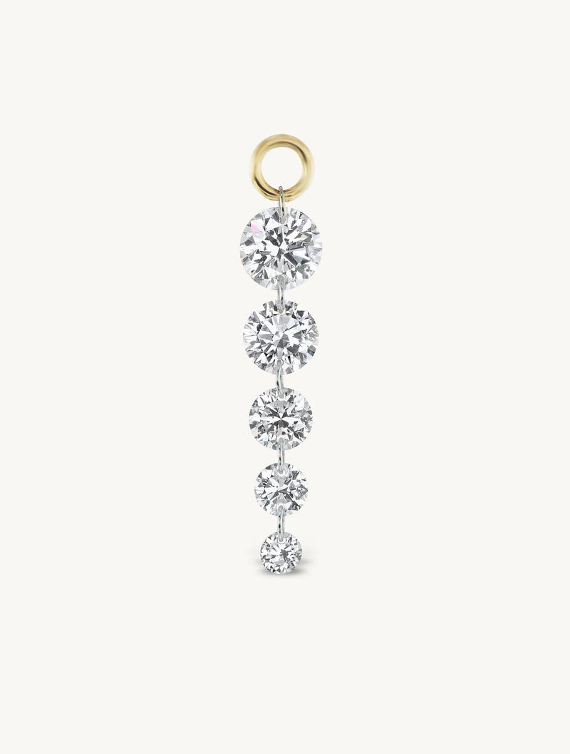 Sophie Ratner Large Quintuple Pierced Diamond Charm for Huggies