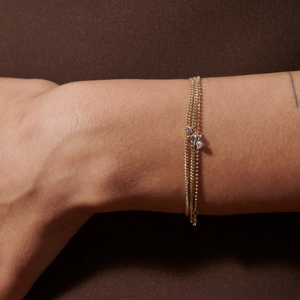 Sophie Ratner Pierced Diamond Ball Chain Bracelet