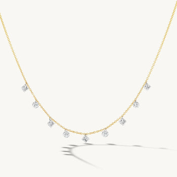 Sophie Ratner Pierced Round & Princess Diamond Necklace