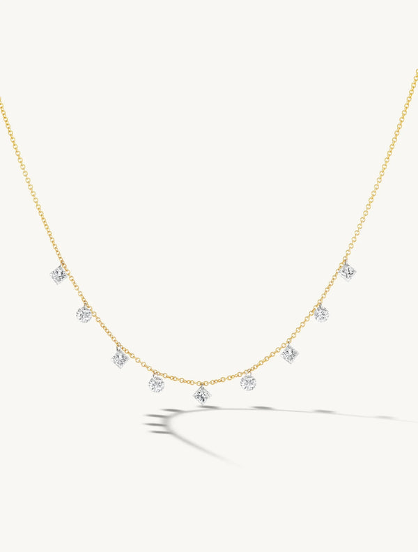 Sophie Ratner Pierced Round & Princess Diamond Necklace