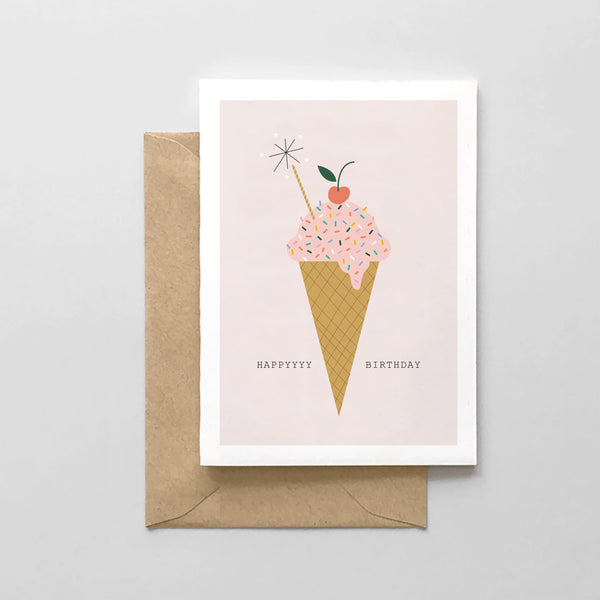 Spaghetti & Meatballs Happy Birthday Ice Cream Cone